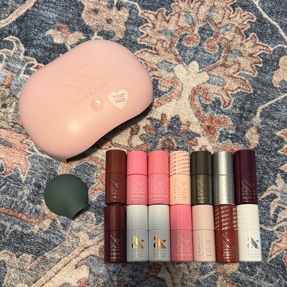Gel Nail Polish Set - Pink, Red, Silver, and More